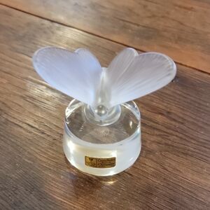 Butterfly crystal art glass paperweight Cristalleries Royales Champagne France